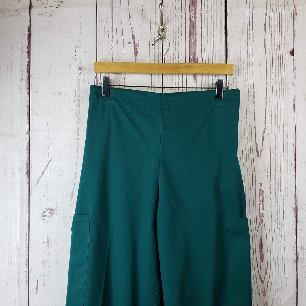 AMS Scrub Pants Mens Size Small Pull On Tie Closure Cotton Green